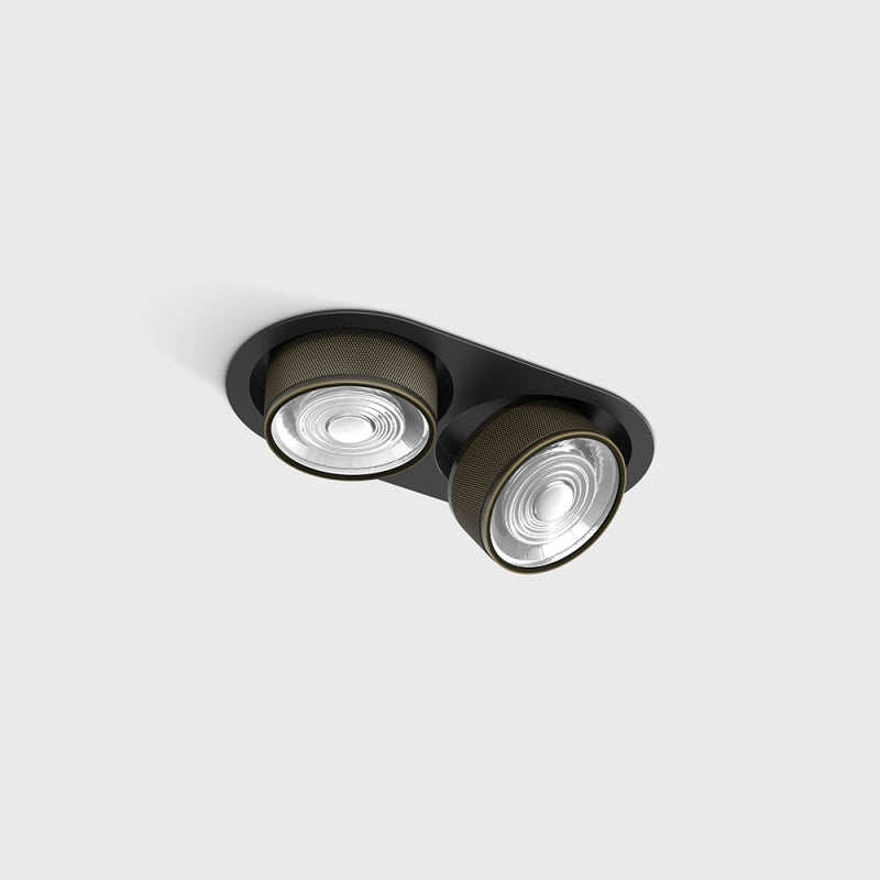 Spot LED încastrat orientabil dublu SOL IN MINI X2 Negru/Bronz - Decorevo