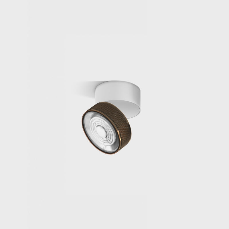 Spot LED aplicat orientabil SOL SURF MINI Alb/Cupru (finisaj nou) - Decorevo