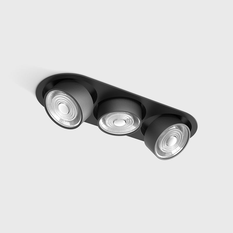 Spot LED încastrat orientabil triplu SOL IN MINI X3 Negru - Decorevo