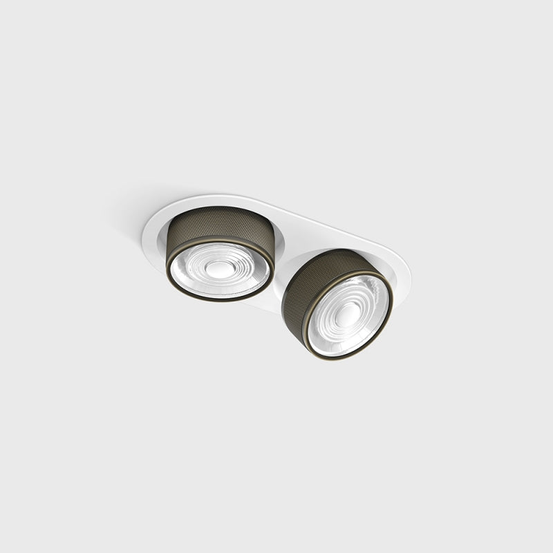 Spot LED încastrat orientabil dublu SOL IN MINI X2 Alb/Bronz - Decorevo