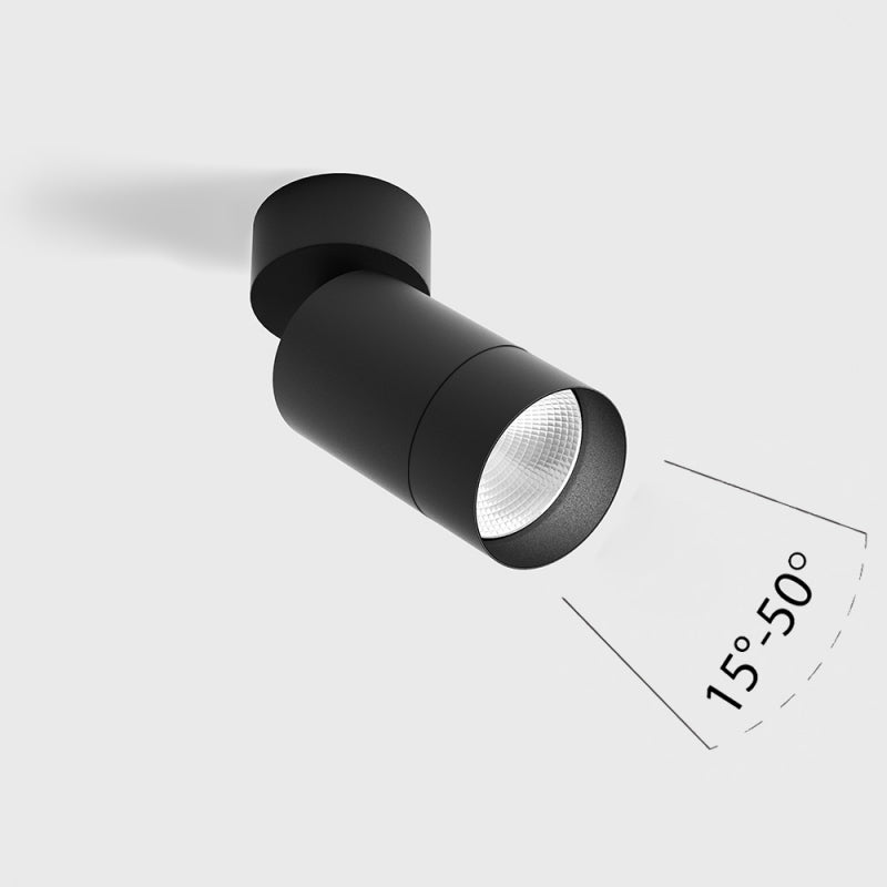 Spot LED aplicat orientabil TUB M SA ZOOM Negru - Decorevo
