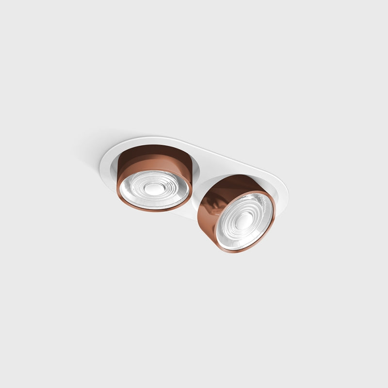 Spot LED încastrat orientabil dublu SOL IN MINI X2 Alb/Cupru - Decorevo