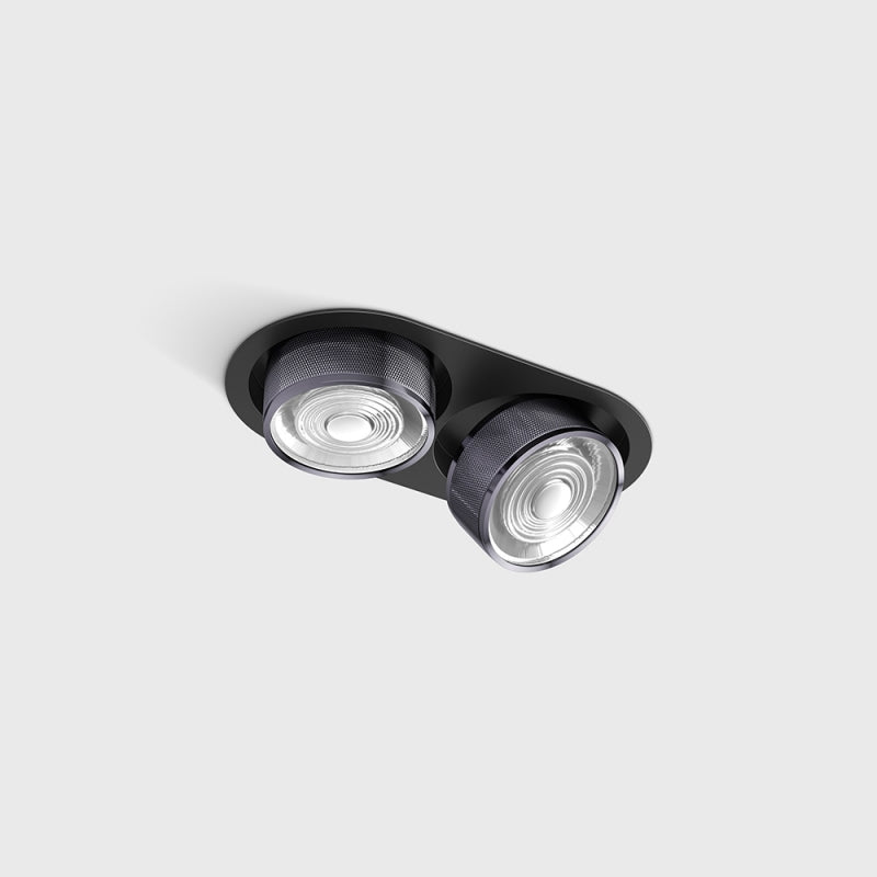 Spot LED încastrat orientabil dublu SOL IN MINI X2 Negru/Diamond Black (finisaj nou) - Decorevo