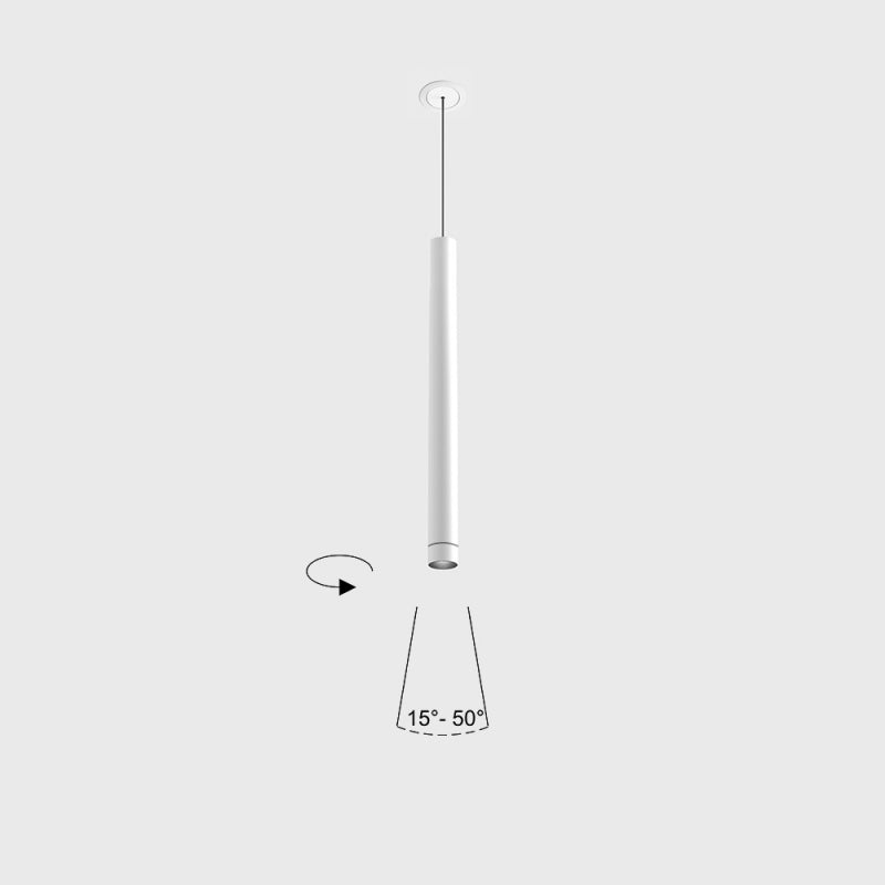 Corp de iluminat LED suspendat TUB S P 300 ZOOM NANO – unghi reglabil, bază încastrată cu ramă, IP20
