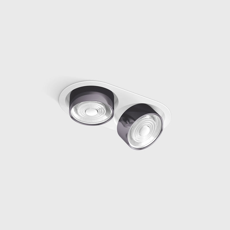 Spot LED încastrat orientabil dublu SOL IN MINI X2 Alb/Diamond Black - Decorevo