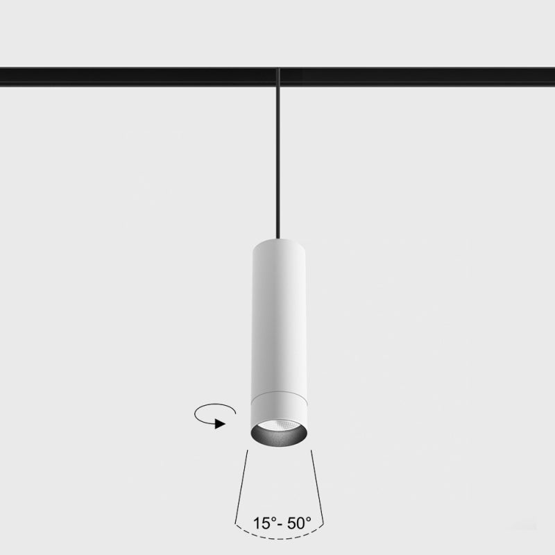 Pandantiv LED IN LINE TUB M P 200 ZOOM – D52mm, H200mm, unghi reglabil, 48V DC, IP20