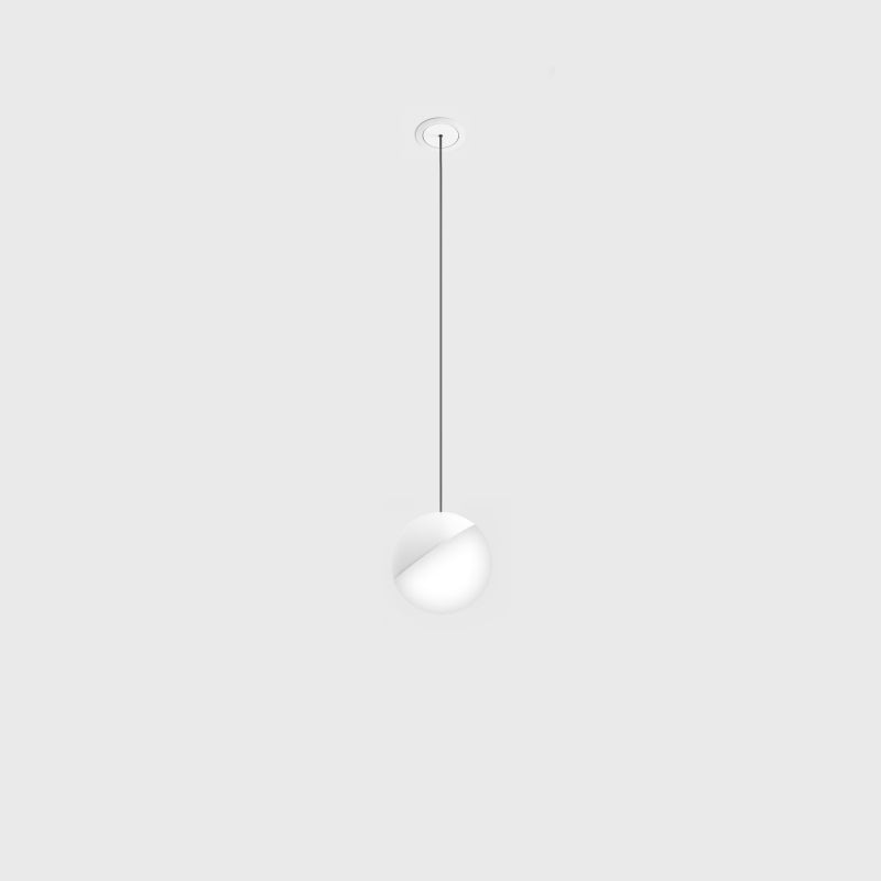 Pandantiv LED BALL M P NANO – glob D100mm, bază încastrată cu ramă, IP20