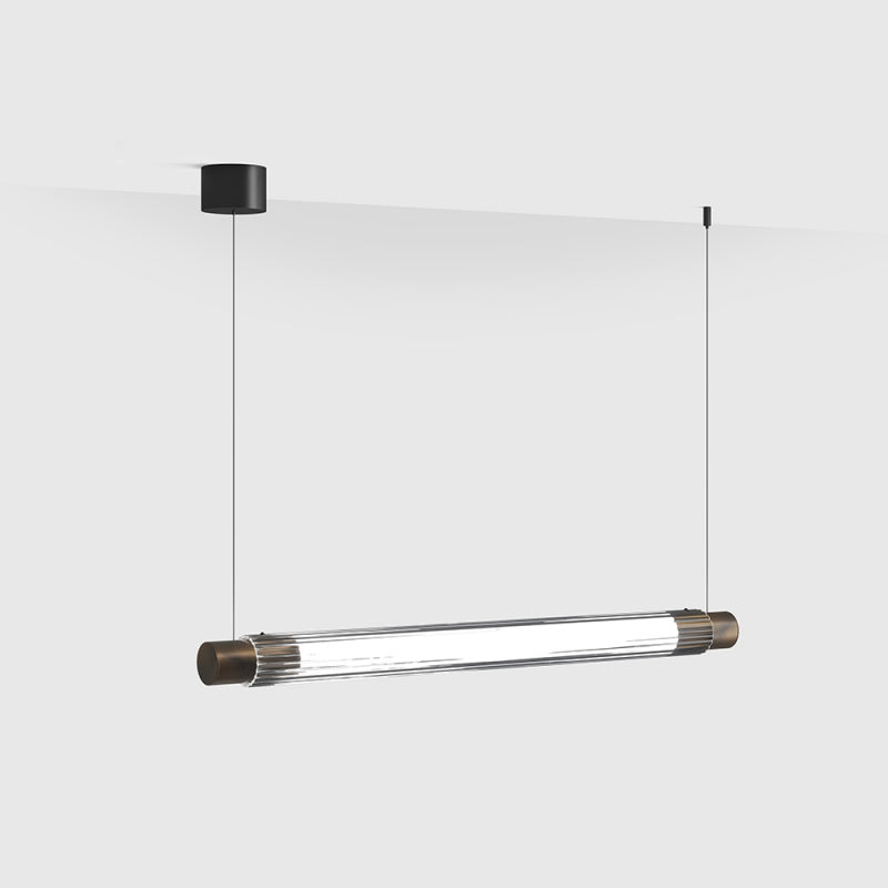 Corp de iluminat LED suspendat CRYSTAL VETRO D60mm – tub sticlă, alamă oxidată, IP20