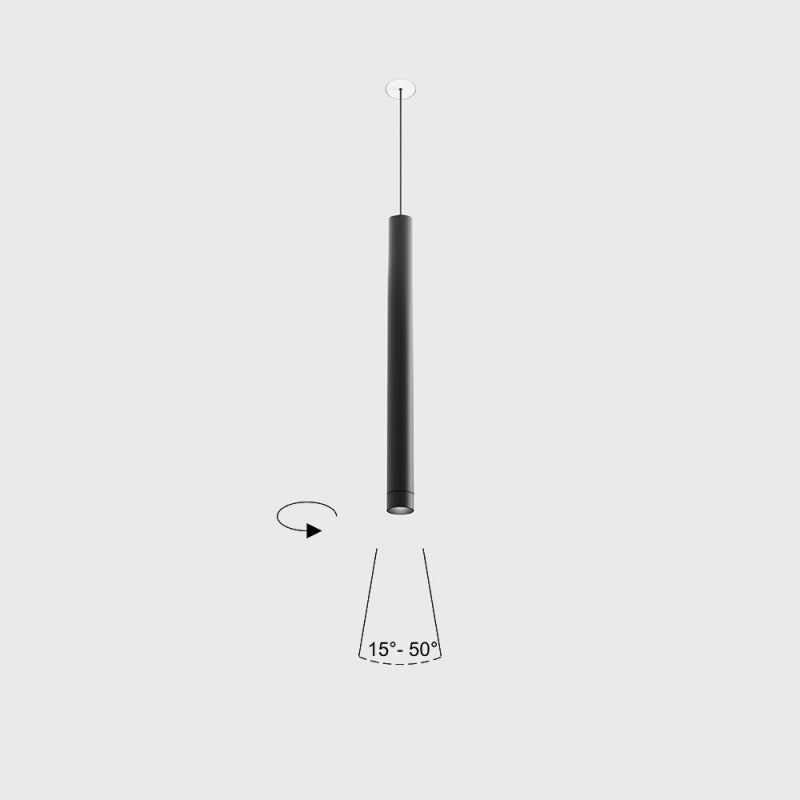 Corp de iluminat LED suspendat TUB S P 300 ZOOM NANO TRIMLESS – unghi reglabil, bază încastrată fără ramă, IP20