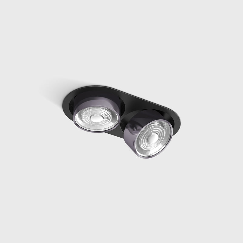 Spot LED încastrat orientabil dublu SOL IN MINI X2 Negru/Diamond Black - Decorevo