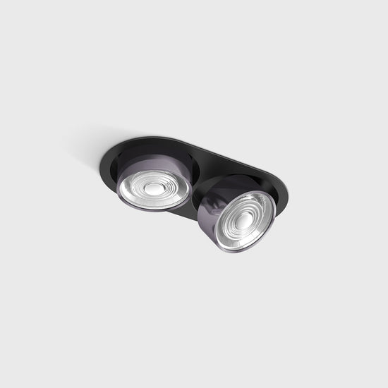 Spot LED încastrat orientabil dublu SOL IN MINI X2 Negru/Diamond Black - Decorevo