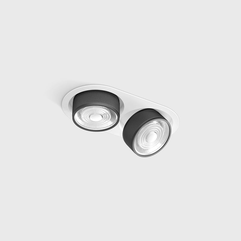 Spot LED încastrat orientabil dublu SOL IN MINI X2 Alb/Negru (finisaj nou) - Decorevo