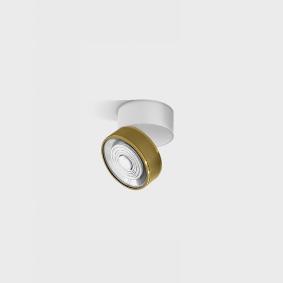 Spot LED aplicat orientabil SOL SURF MINI Alb/Alamă (finisaj nou) - Decorevo
