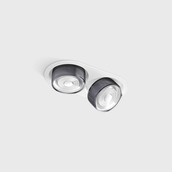 Spot LED încastrat orientabil dublu SOL IN MINI X2 Alb/Diamond Black (finisaj nou) - Decorevo