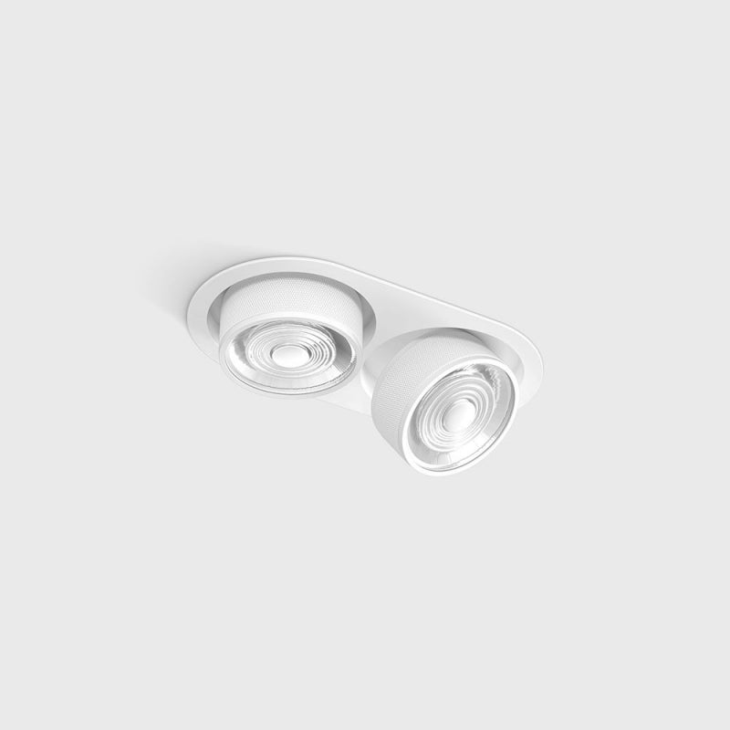 Spot LED încastrat orientabil dublu SOL IN MINI X2 Alb/Alb - Decorevo