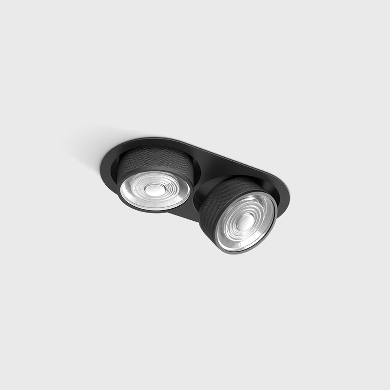Spot LED încastrat orientabil dublu SOL IN MINI X2 Negru/Negru - Decorevo