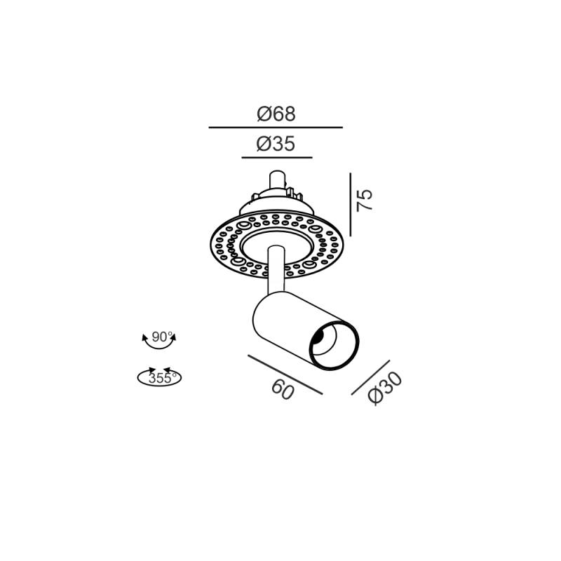 NANO TUB S TRIMLESS - schema dimensiuni