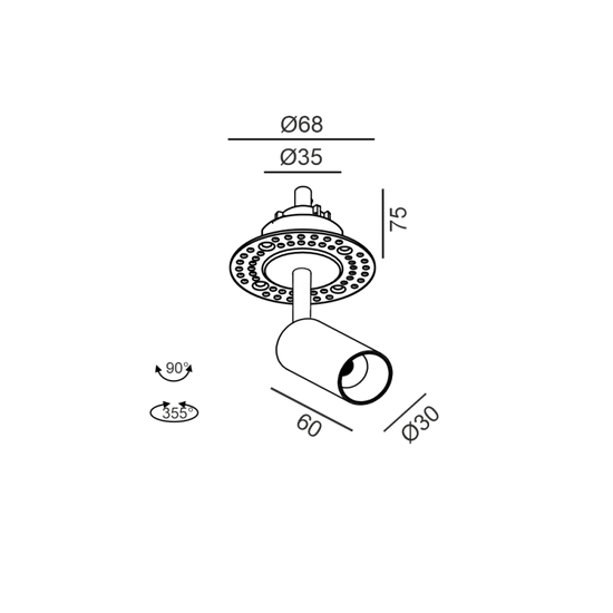 NANO TUB S TRIMLESS - schema dimensiuni