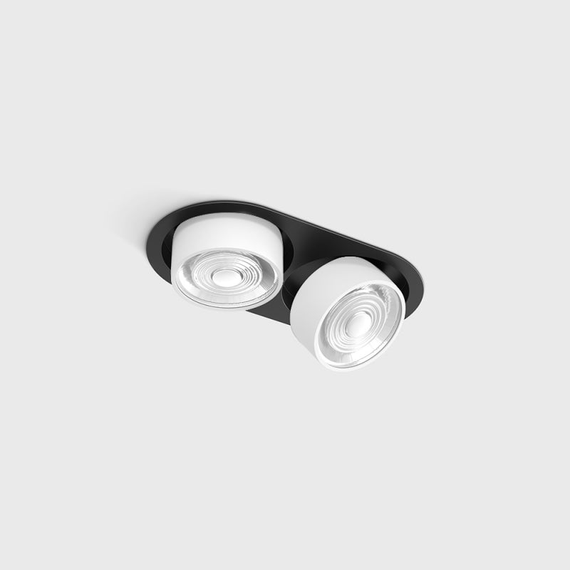Spot LED încastrat orientabil dublu SOL IN MINI X2 Negru/Alb - Decorevo