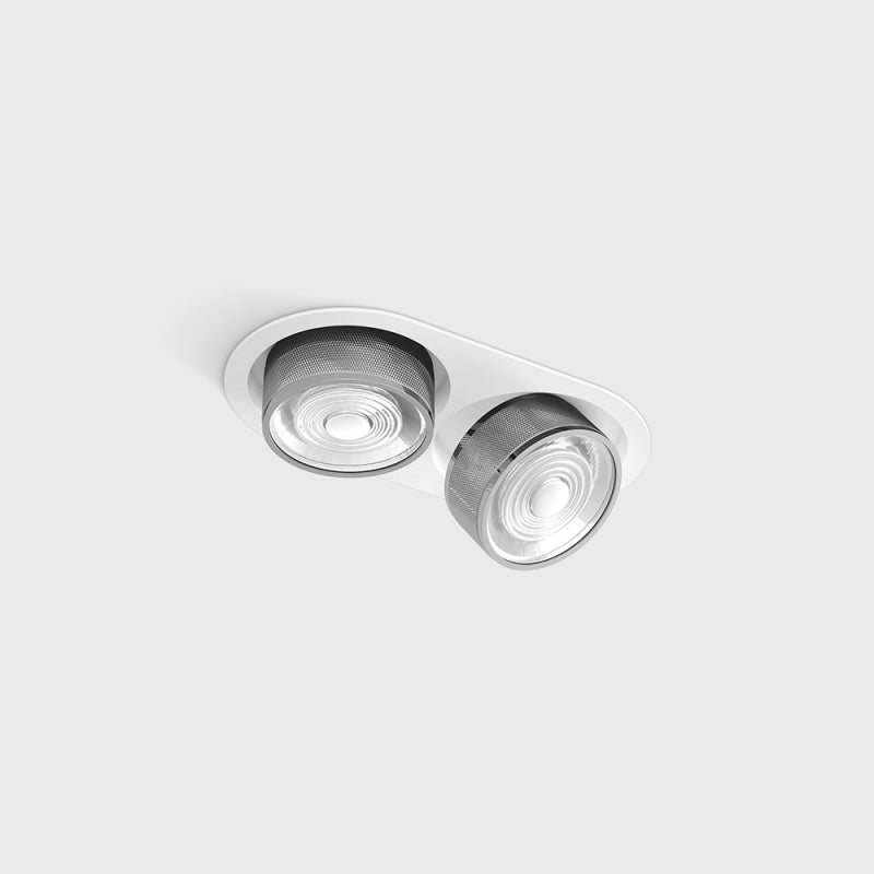 Spot LED încastrat orientabil dublu SOL IN MINI X2 Alb/Crom (finisaj nou) - Decorevo
