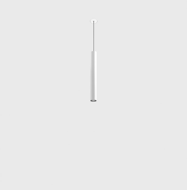 Corp de iluminat LED suspendat TUB S P 200 NANO TRIMLESS – D30mm, H200mm, bază încastrată fără ramă, IP20