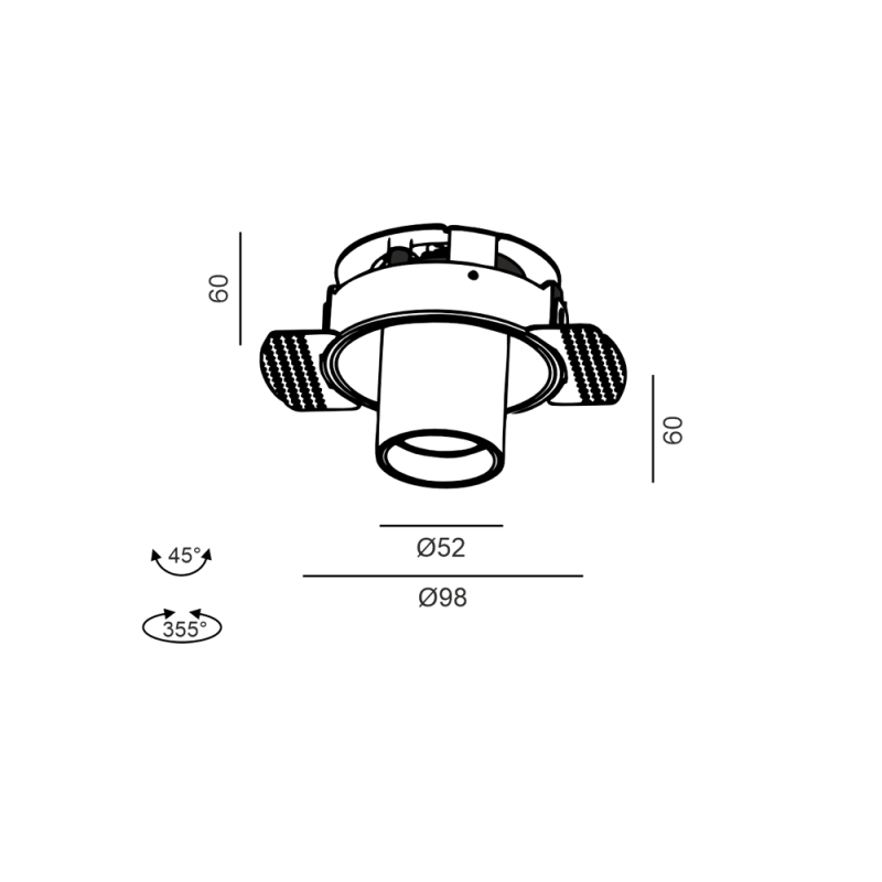 TUB M OUT TRIMLESS - schema dimensiuni