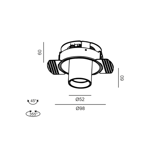TUB M OUT TRIMLESS - schema dimensiuni