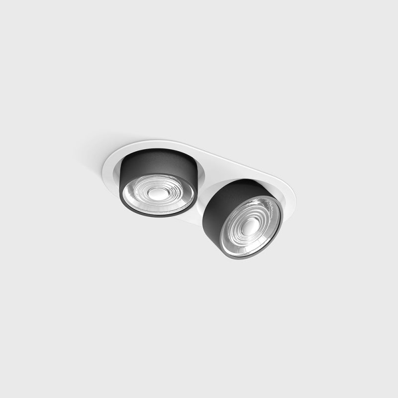 Spot LED încastrat orientabil dublu SOL IN MINI X2 Alb/Negru - Decorevo