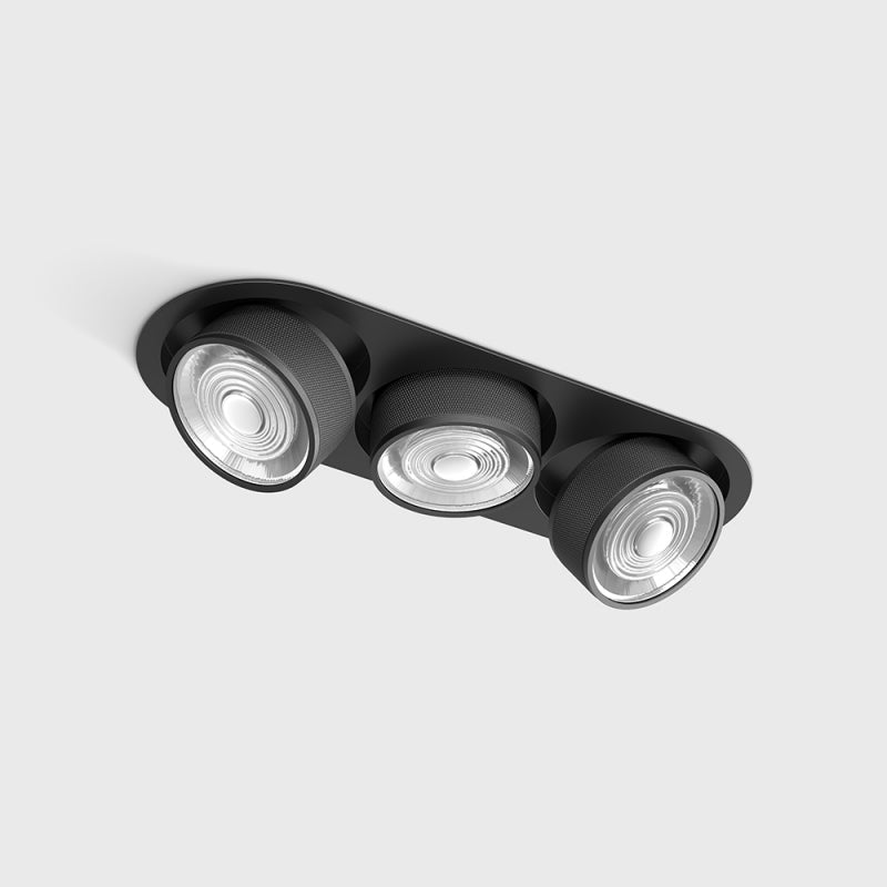 Spot LED încastrat orientabil triplu SOL IN MINI X3 Negru/Negru - Decorevo