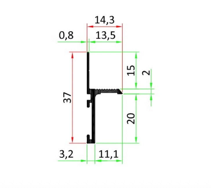 Profil Shadow Gap Aluminiu Negru Anodizat SGS20 - Decorevo