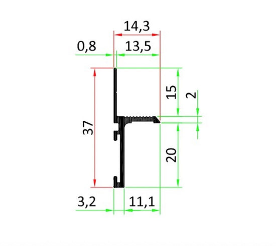 Profil Shadow Gap Aluminiu Negru Anodizat SGS20 - Decorevo