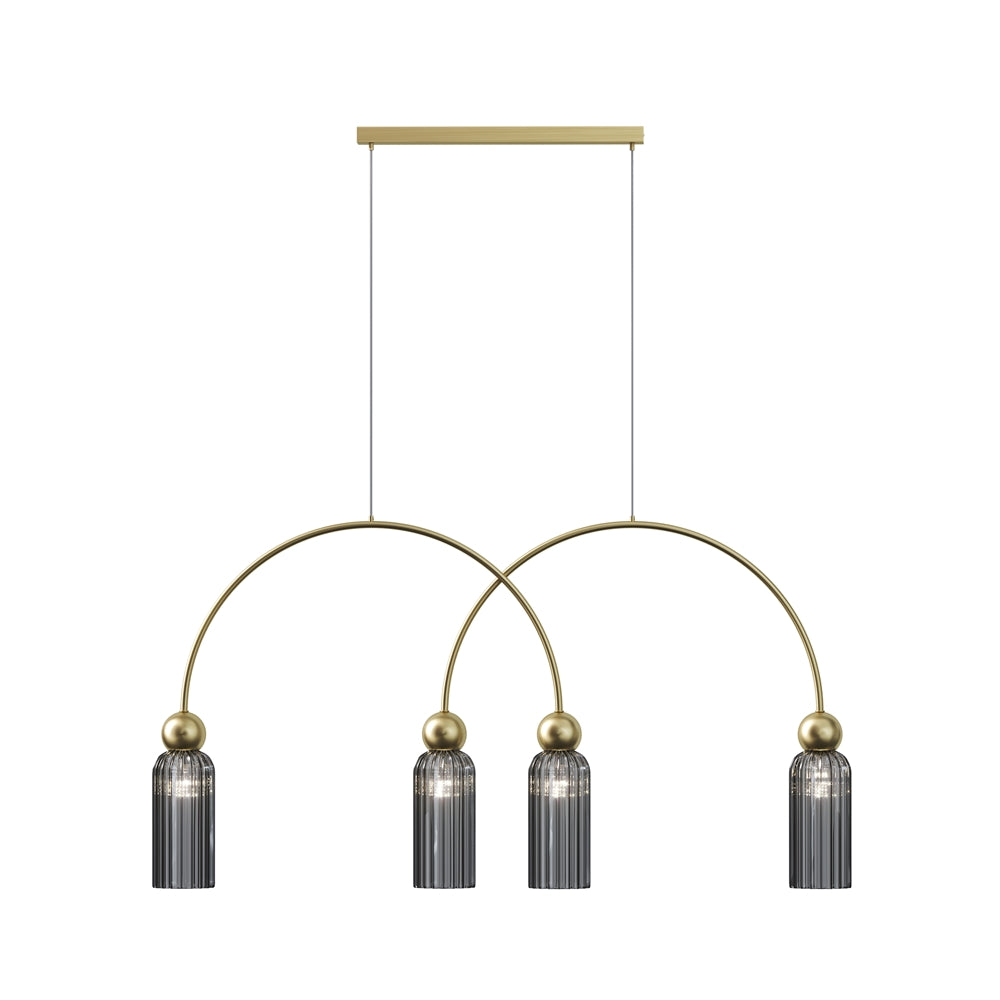 Lustră Maytoni Antic aurie cu 4 abajururi din sticlă